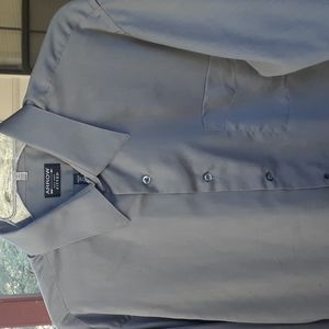 Arrow fitted SATEEN GRAY DRESS SHIRT, 67% Cotton, 33% Polyester